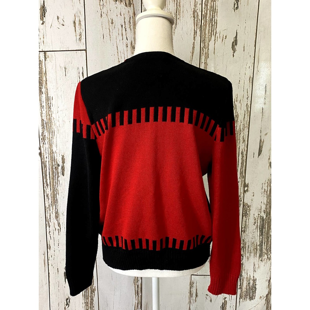 Mita Red and Black Cardigan - Picture 2 of 4